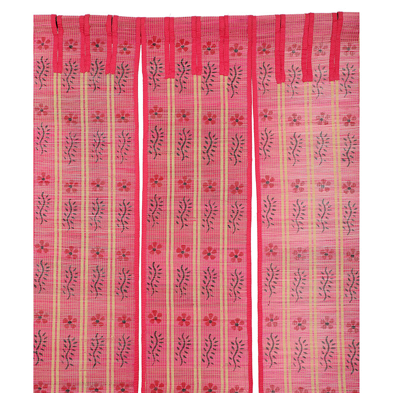 Forest Flow Three Panel Bamboo Curtain - Red media 4