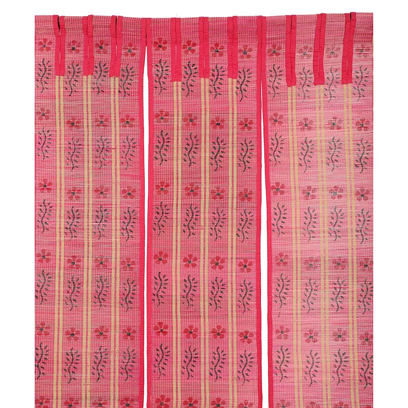 Forest Flow Three Panel Bamboo Curtain - Red media 4