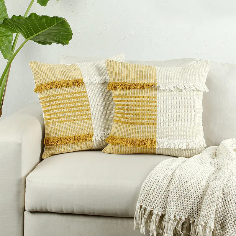 Vivenne Tufted Cushion Cover (Yellow) - Set Of Two media 1