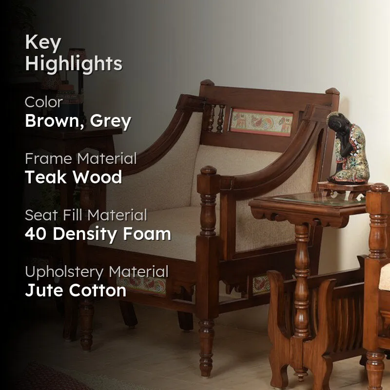 Maharani Teak Wood Accent Chair media 2