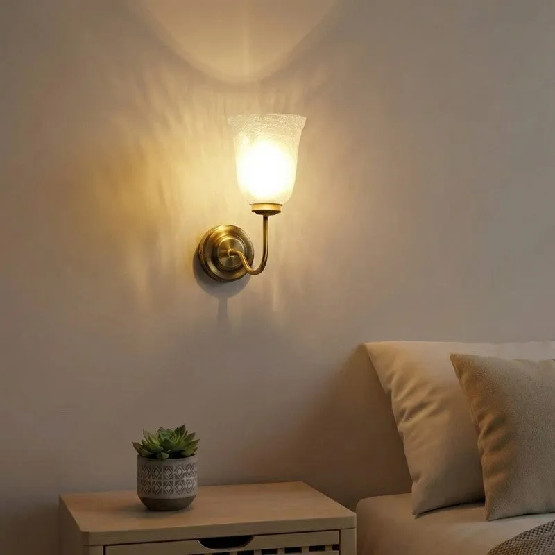 Crystal Bloom Golden Base Glass Wall Lamp media 1