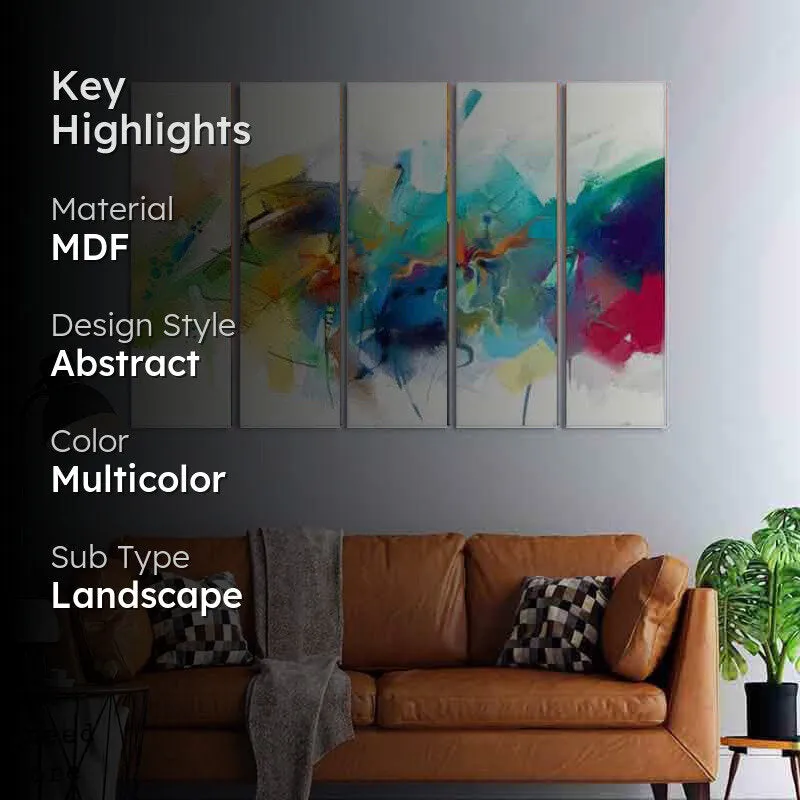 Rainbow Wall Art - Five Piece Set media 2