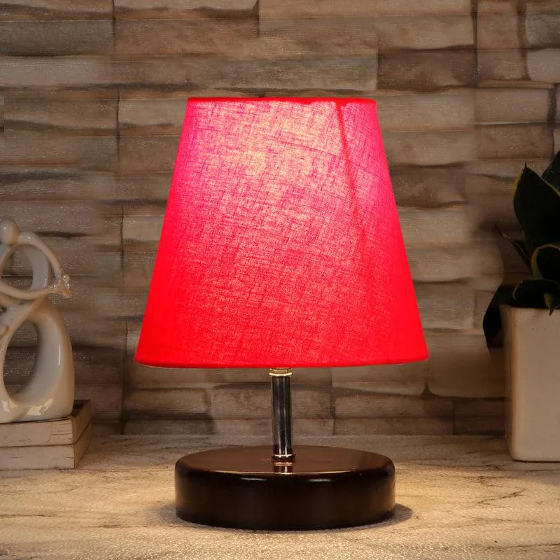 Maxa Fabric Table Lamp - Red,Black media 1