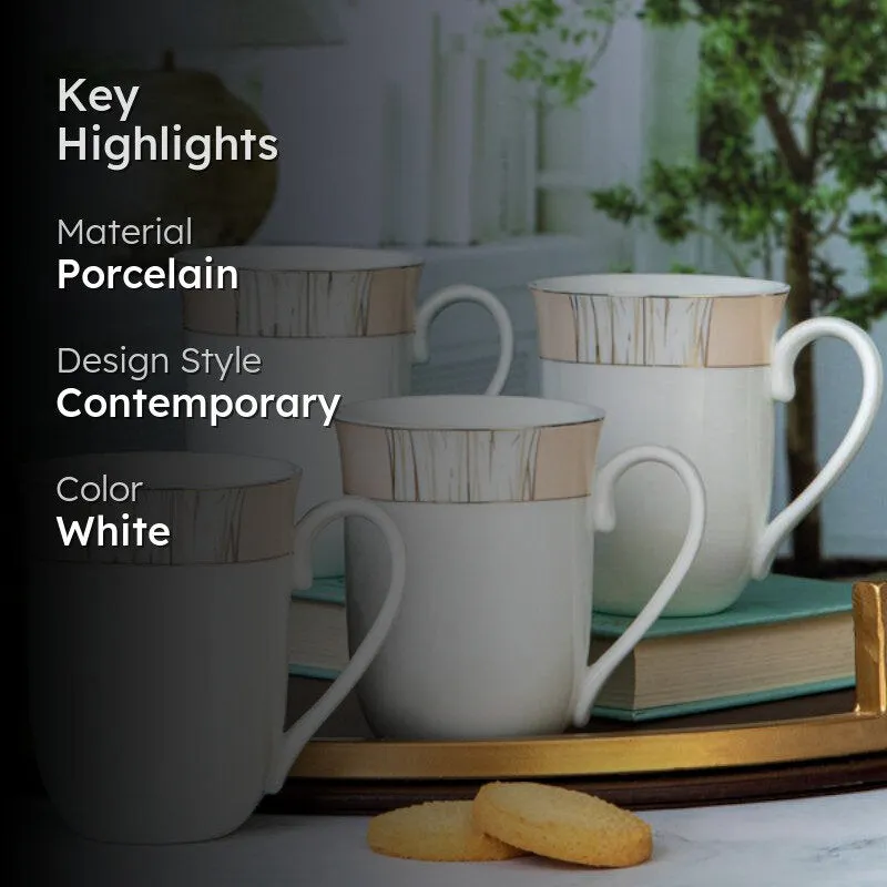 Seren Porcelain Tea Cup (220 mL Each) - Set of Six media 2