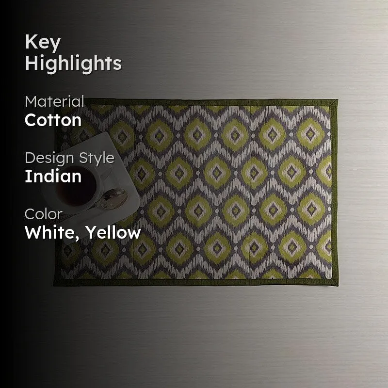 Swayam Mustard Modern Printed Placemats - Set Of Two media 2