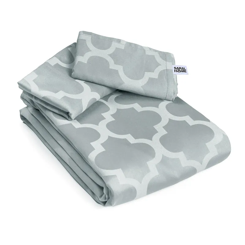 Saral Home Tangier Cotton Bedsheet (Grey) - 300 TC media 5