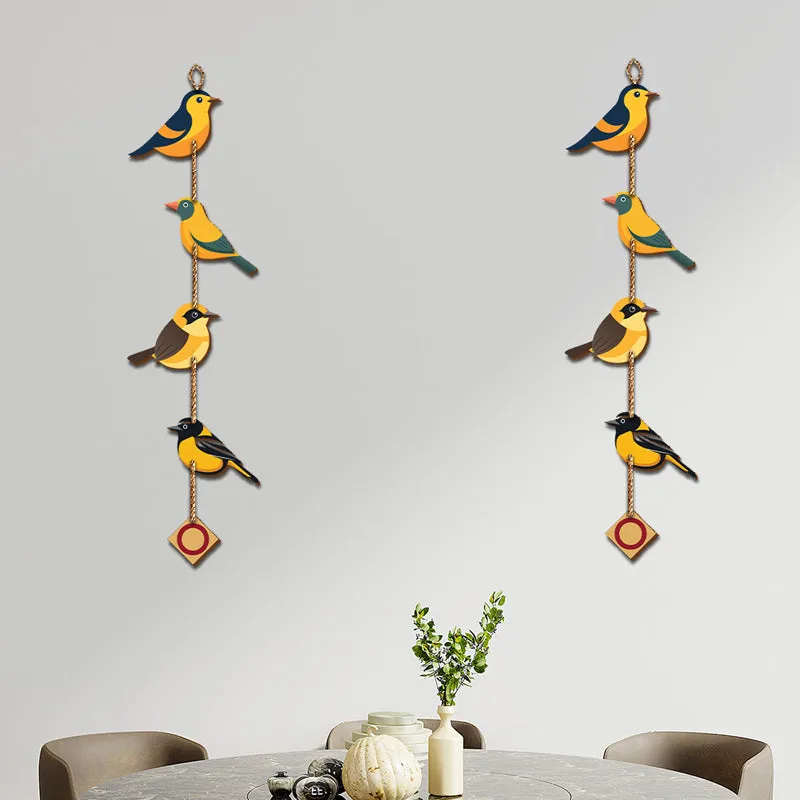 Birdie Brigade Wood MDF Wall Hanging - Set Of Two media 4