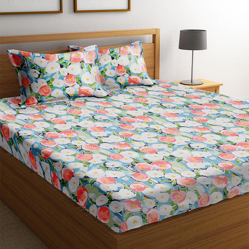 Liam Floral Cotton Bedsheet - 210 TC