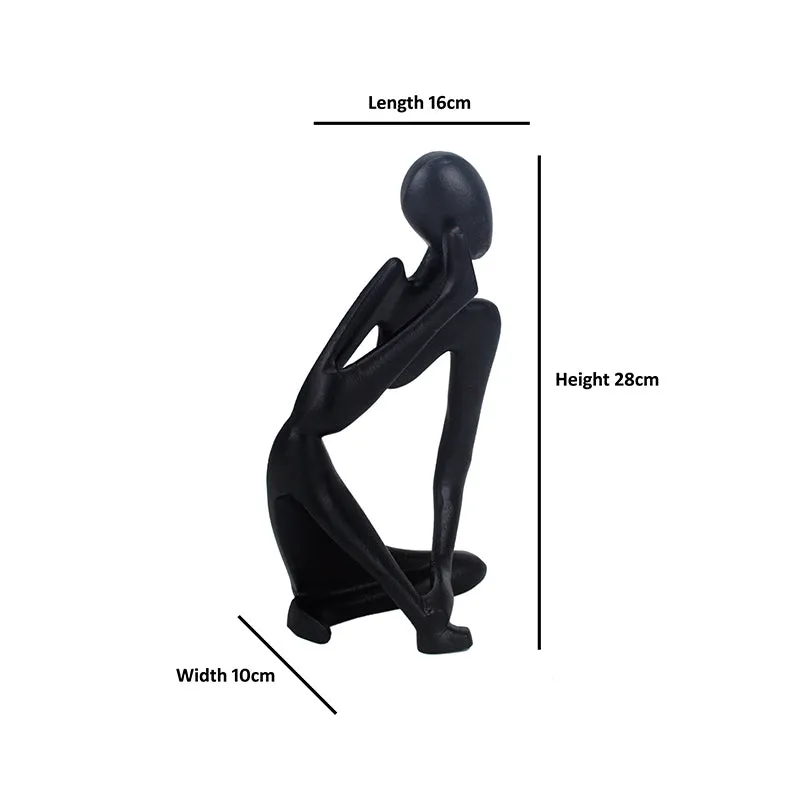 Human Ponder Showpiece (Black) - Set Of Three media 6