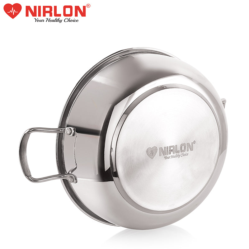 Nirlon Steel Kadhai - 3300 mL/9 Inches media 3