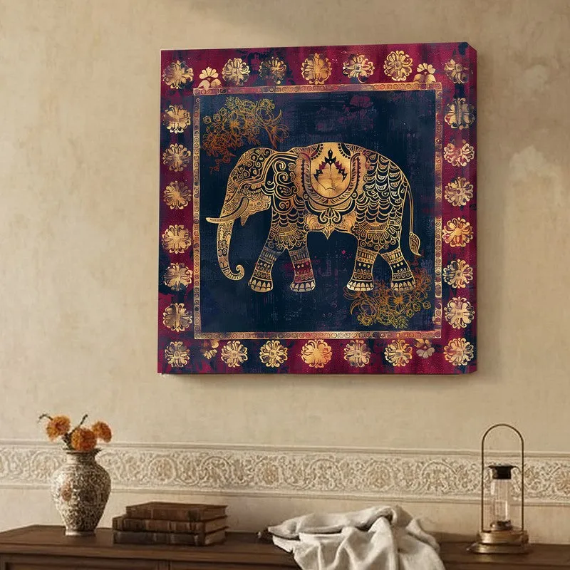Ethnic Aura Elephant Wall Painting media 2