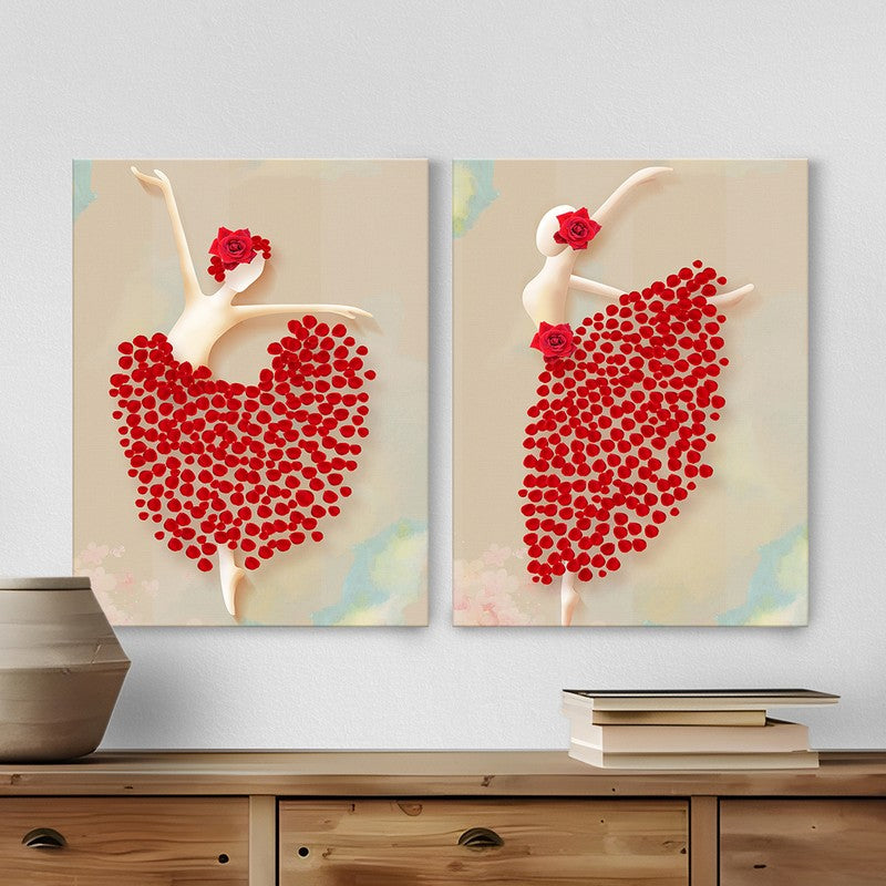 Dancer in Red Wall Art - Set Of Two