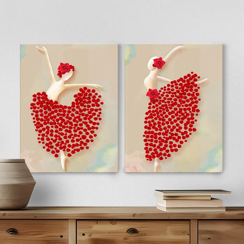 Dancer in Red Wall Art - Set Of Two media 1