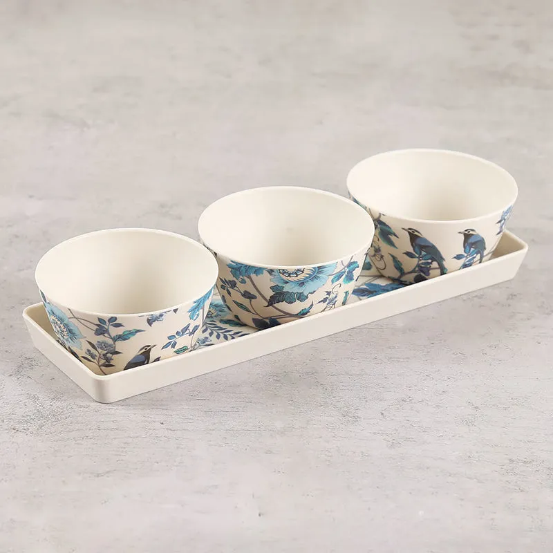 India Circus Oracle Bone China Snack Bowl With Tray (150 mL) - Four Piece Set media 3