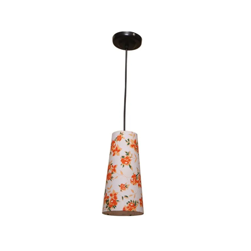 Solarae Metal Ceiling Lamp - White & Orange media 5