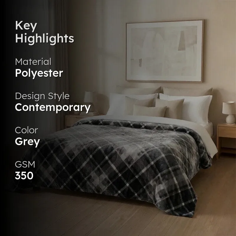 SCOTT light weight Cloudy Mink Blanket - Grey media 2