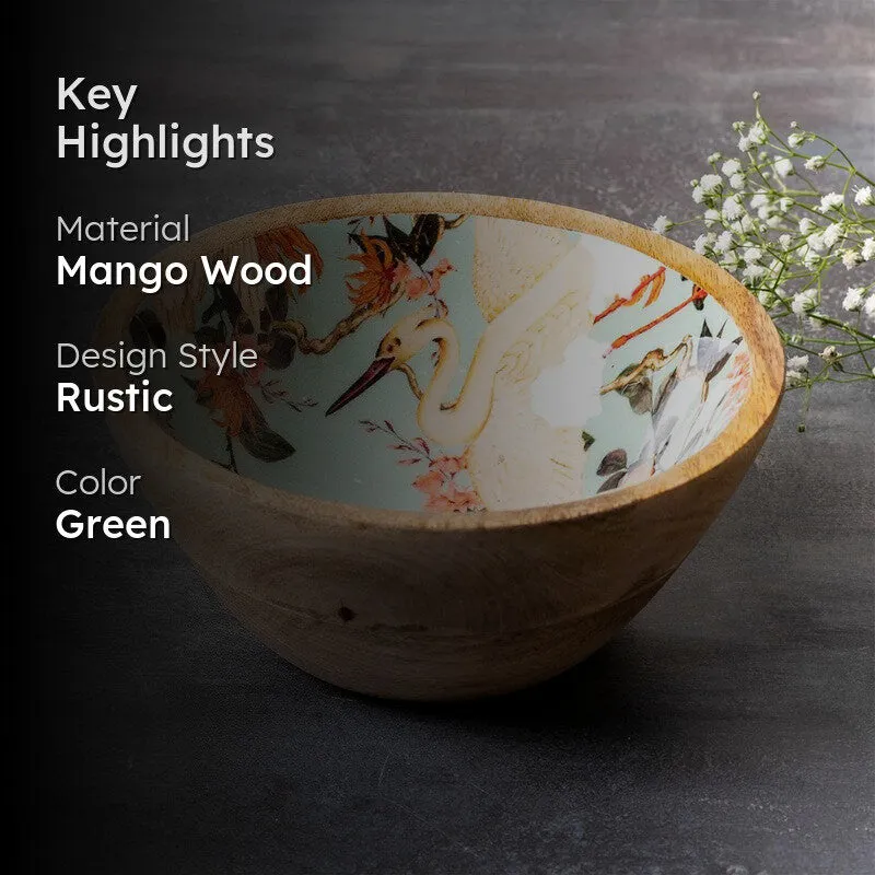 Feastiq Mango Wood Round Serving Bowls media 2
