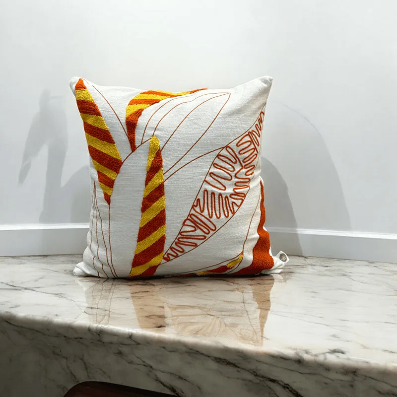 Winter Flames Tufted Cushion Cover - White & Red media 4