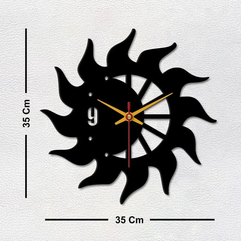 Sunray Glow Wooden Wall Clock media 6