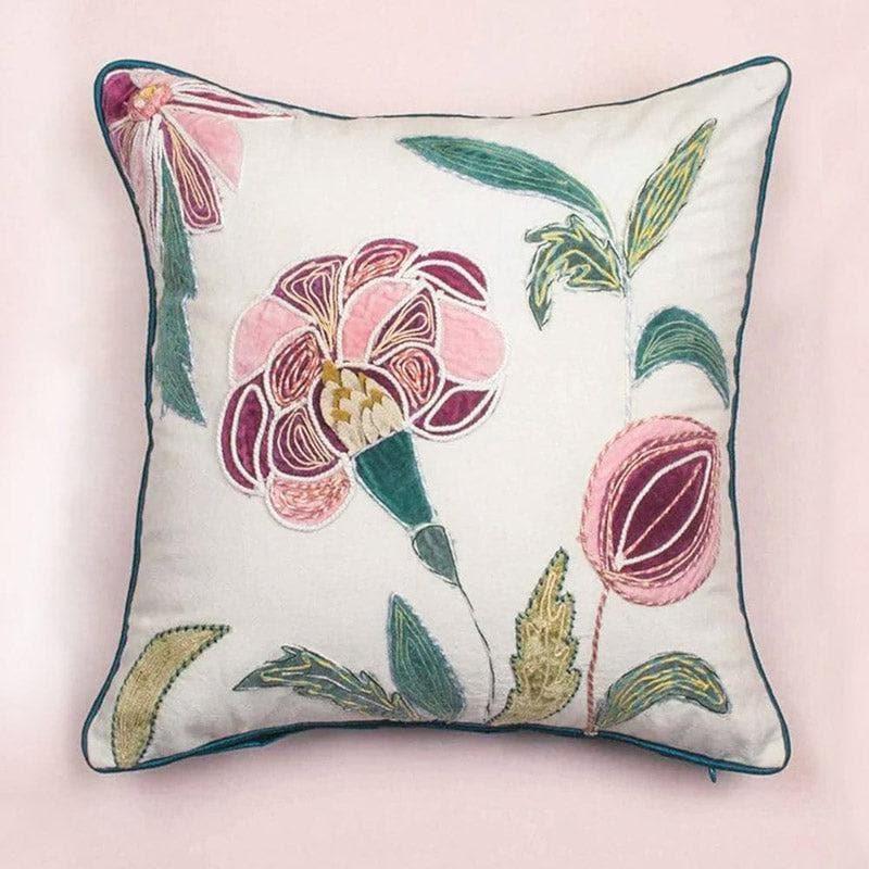 Jacobean Rose Embroidered Cushion Cover image 3