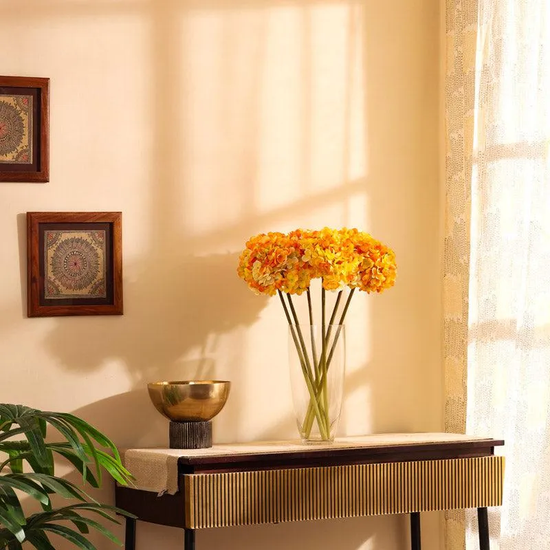 Artificial Realistic Hydrangea Flower Stick (Yellow) - Set Of Three media 6