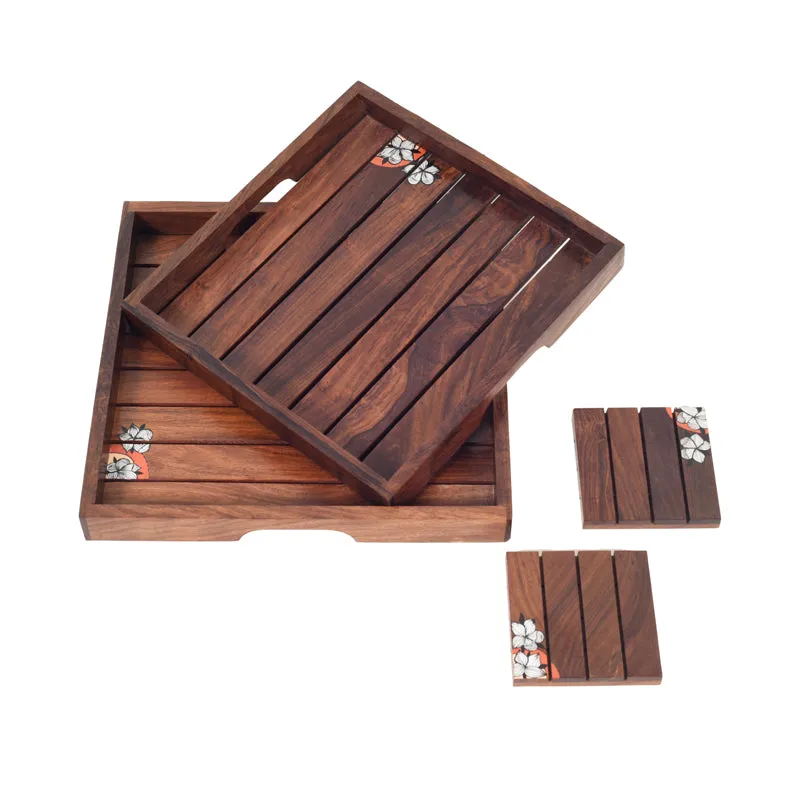 Elco Rosewood Serving Tray - Four Piece Set media 3
