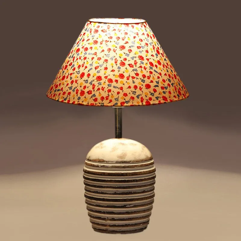 Celionis Cotton Table Lamp With Wooden Base - Multicolor media 6