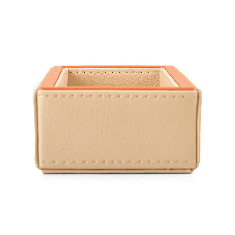 Tisca Faux Leather Cutlery Tray - Beige media 6