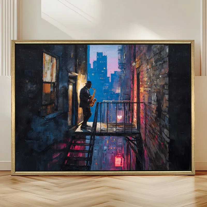 City Nocturne Canvas Wall Painting With Frame media 4