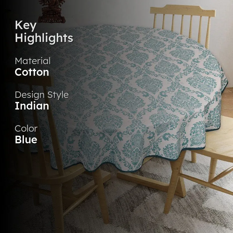 Ardila Ethnic Round Table Cover - Teal media 2