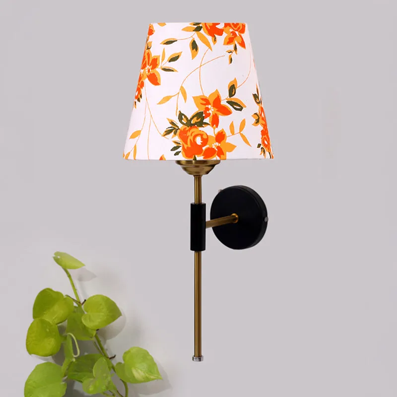 Beryll Printed Steel & Cotton Wall Lamp - Orange media 3
