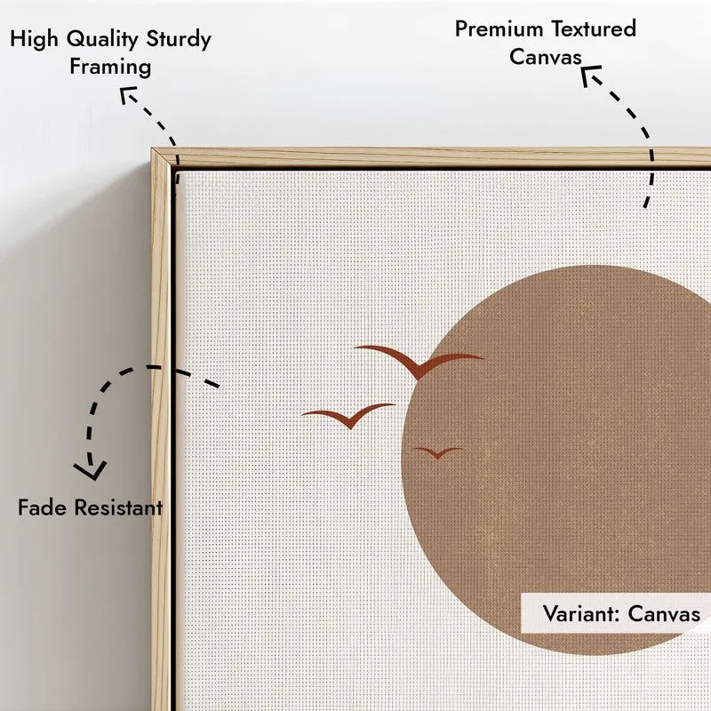 Earthen Rhythm Canvas Wall Painting With Brown Frame media 7