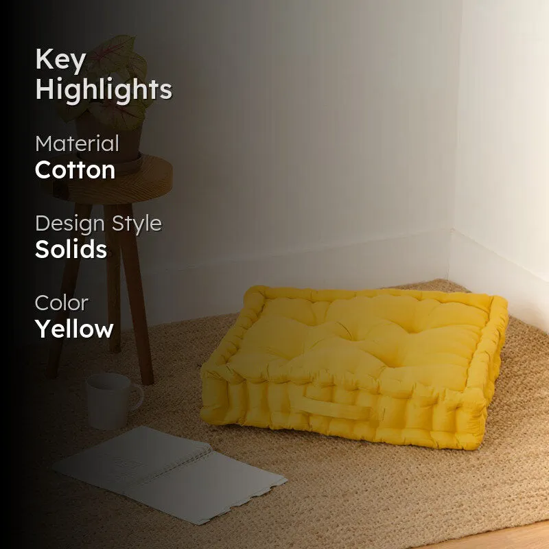 Marlon Floor Cushion - Mustard Yellow media 2