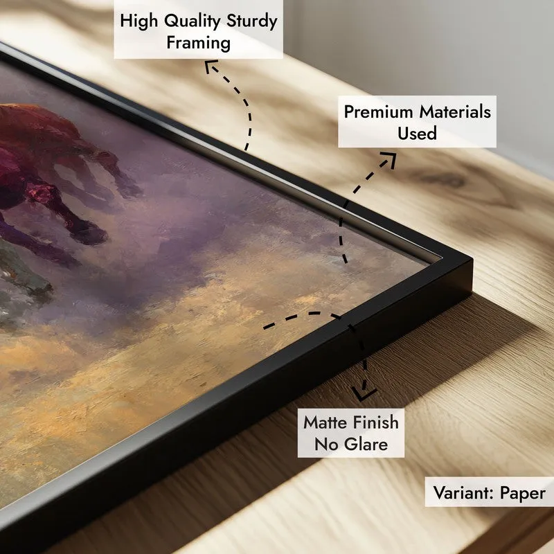 Majestic Horse Run Wall Painting With Black Frame media 9