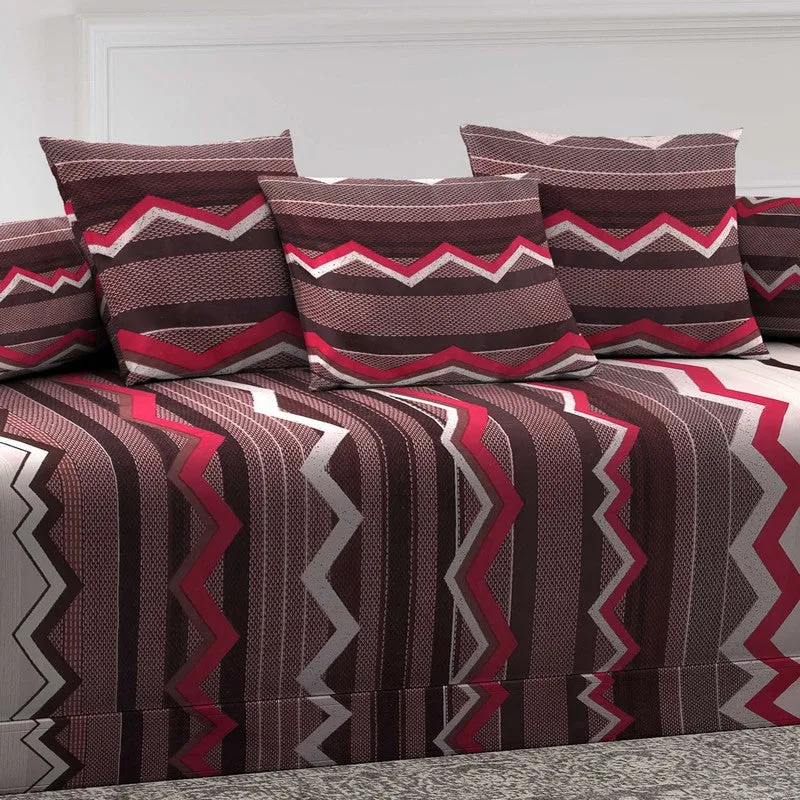 Symetix Printed Diwan Set - Six Piece Set media 4