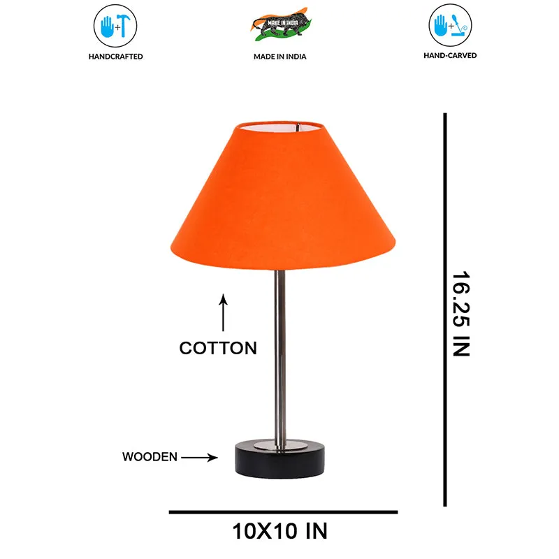 Cotin II Rodin Wooden Table Lamp - Orange,Silver,Black media 7