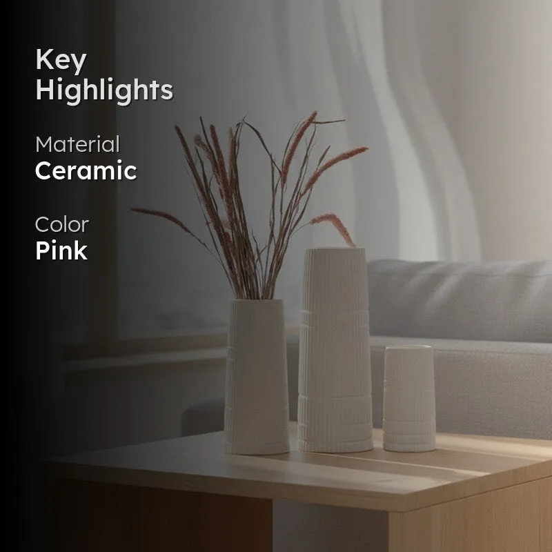 Minimal Trio Ceramic Vase - Set Of Three media 2