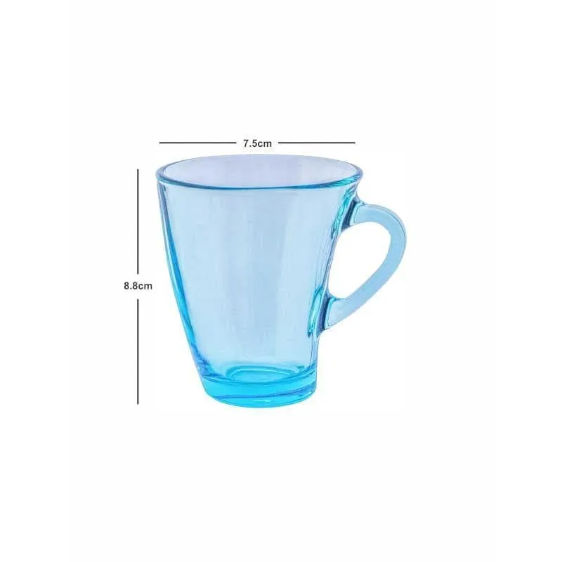 Pasabahce Glass Tea Cup (170 mL Each) /Blue)- Set of Six media 5