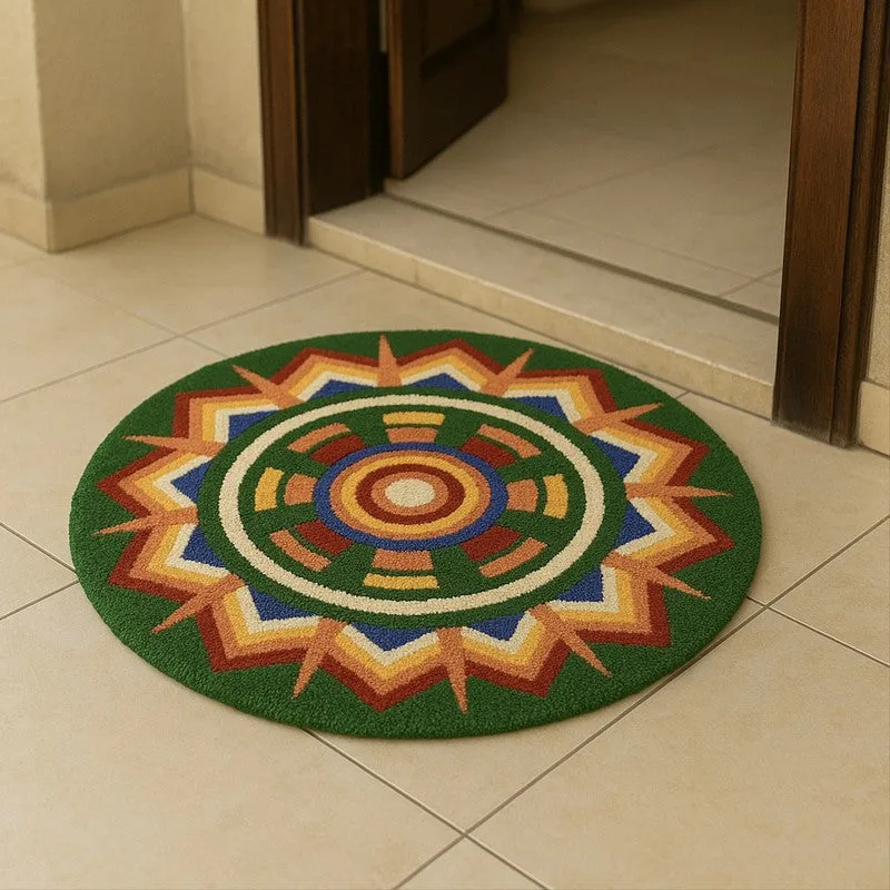 Emerald Rangoli Micro Fibe Rug media 4