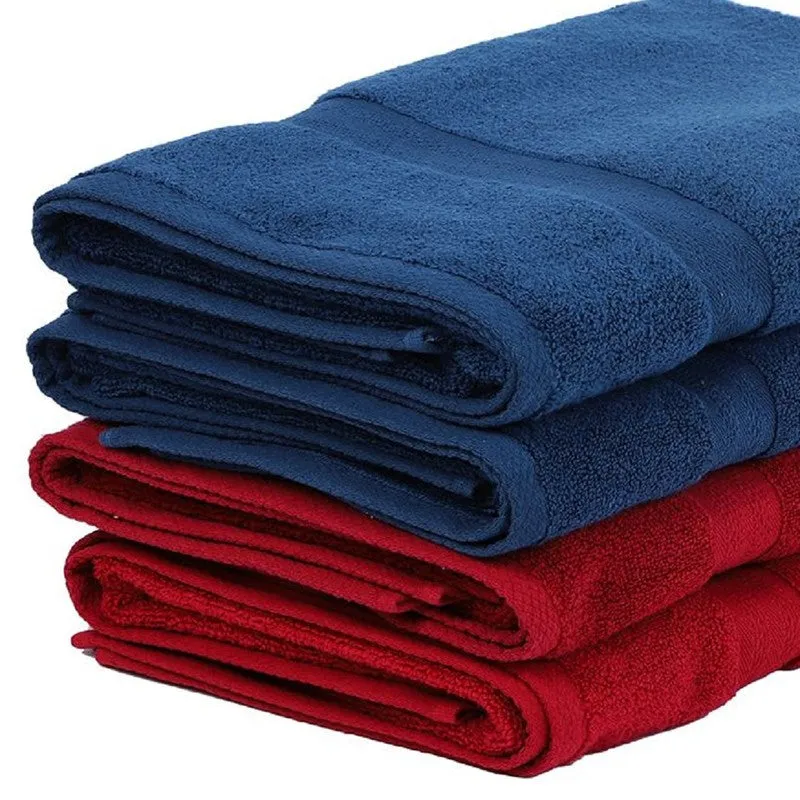 Zyra Solids Bath Towel (Red, Blue) - Set Of Four media 6