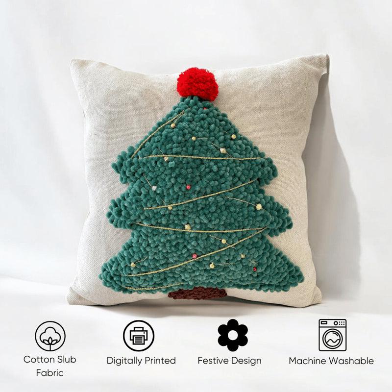 Mery Conifer Cotton Christmas Cushion Cover media 6