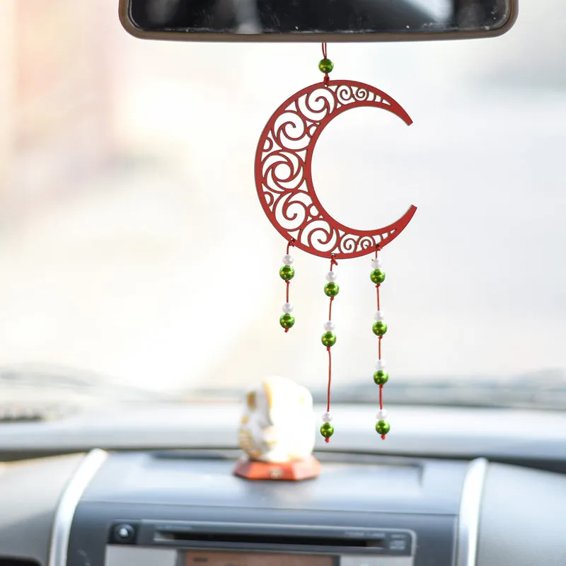 Carved Crescent Dream Catcher - Red media 3