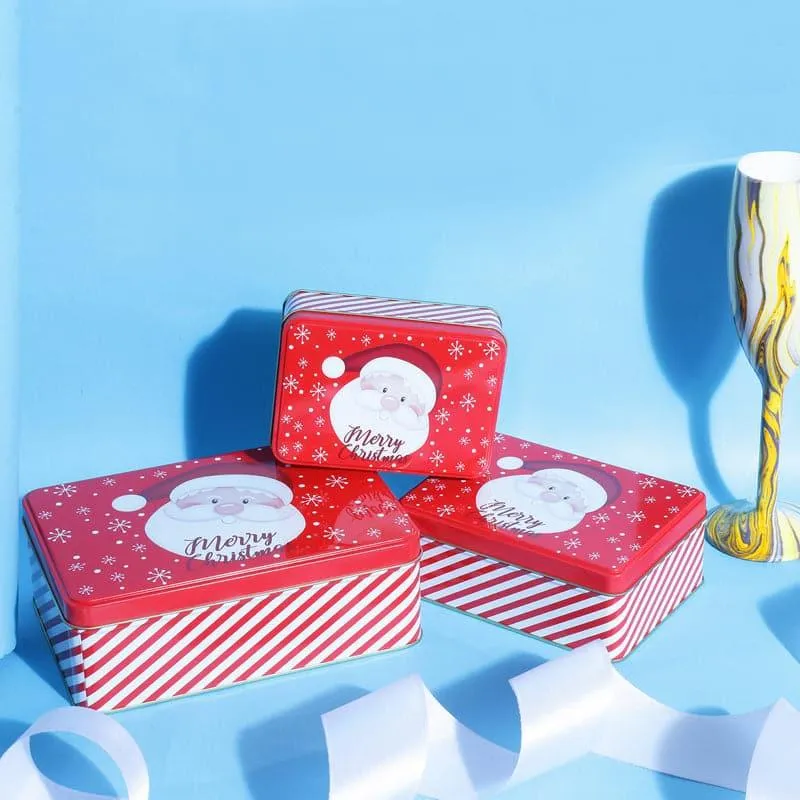 Santa Stripe Storage Box - Set Of Three media 1