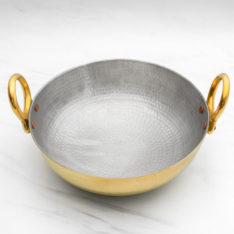 Aurelia Glossy Brass Kadhai - 3500 mL media 4