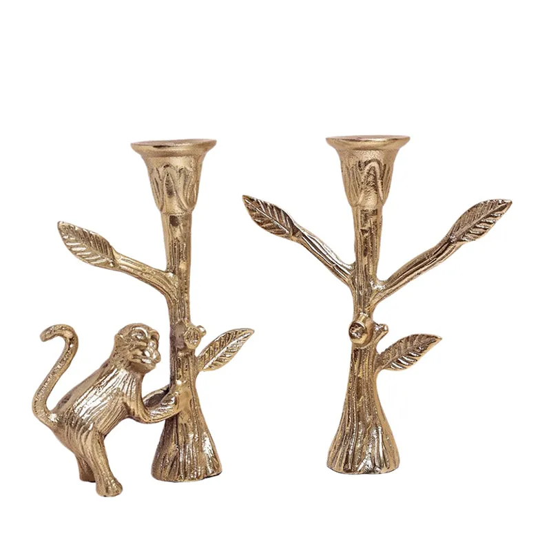 Chimp Charm Brass Candle Holder - Set Of Two media 6