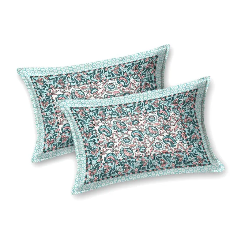 Lineo Cotton Bedsheet (Blue,Pink) - 240 TC media 4