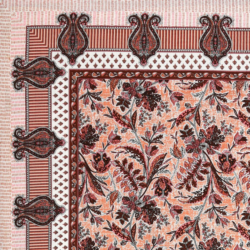 RoyalSlumber Cotton Bedsheet (Peach) - 144 TC media 5