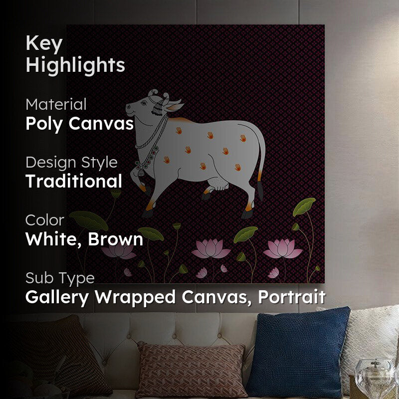Traditional Rajastani Pichwai Cow Wall Painting media 2