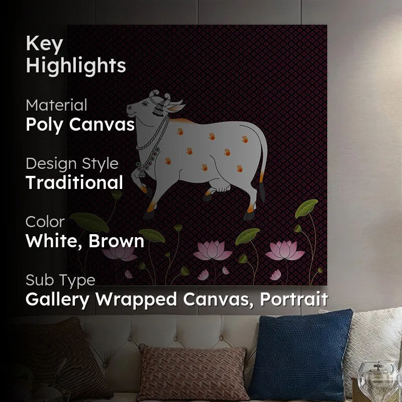Traditional Rajastani Pichwai Cow Wall Painting media 2