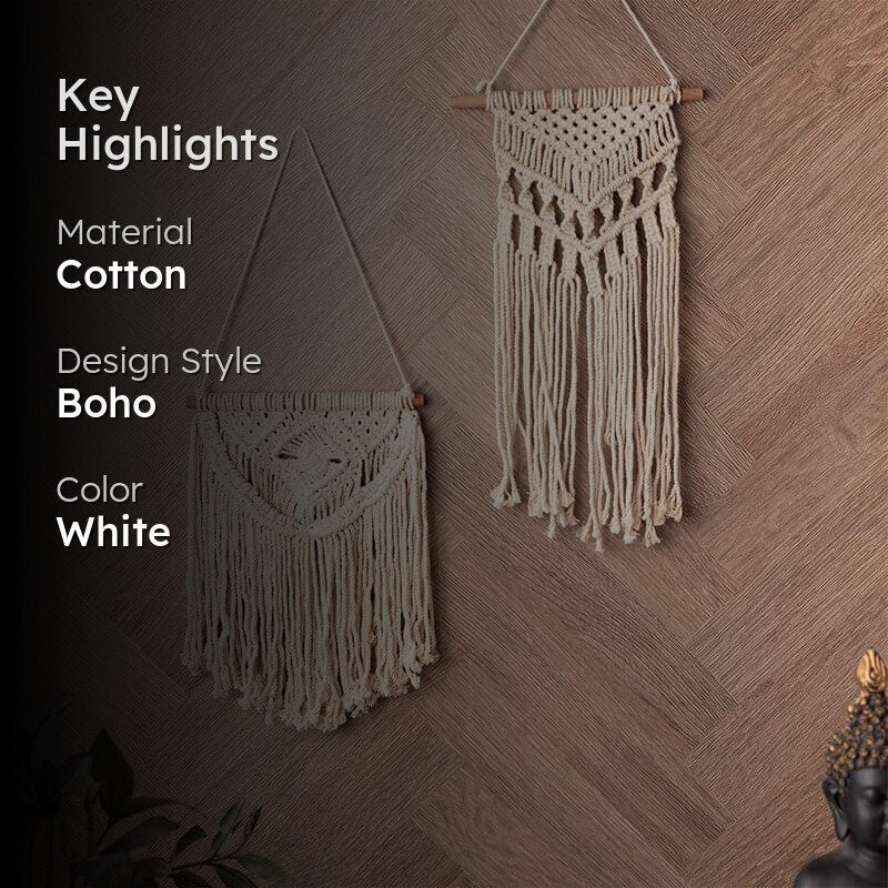 Hedy Macrame Wall Accent - Set Of Two media 2